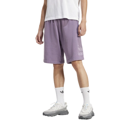 Shop Adidas Originals Mens  Adicolor Outline Trefoil Shorts In Shadow Violet/white