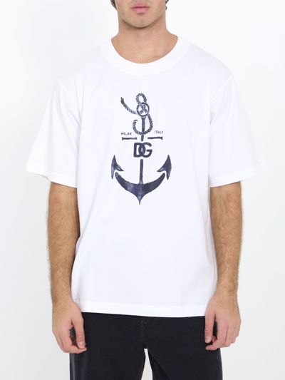 Shop Dolce & Gabbana Marina Print Tshirt In White