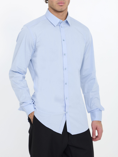 Dolce & Gabbana Cotton Shirt In Light Blue