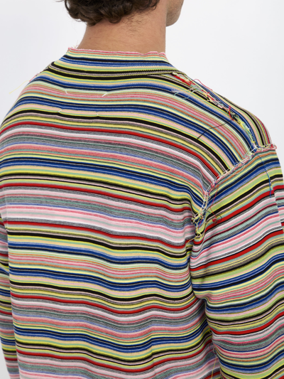 Shop Maison Margiela Striped Top In Multicolour