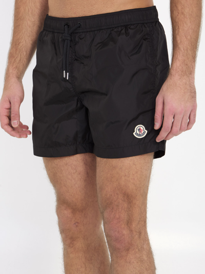 Shop Moncler Swim Shorts In Black