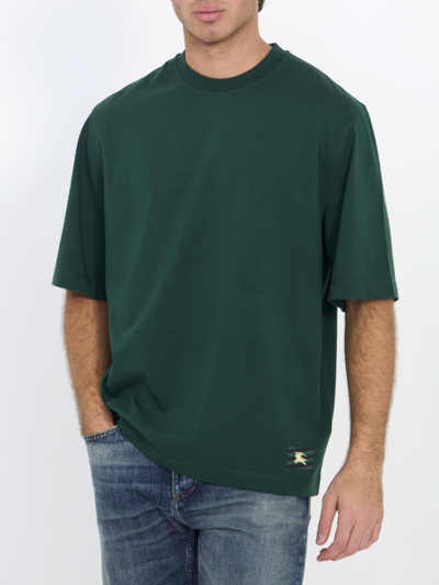 Shop Burberry Cotton Tshirt In Green