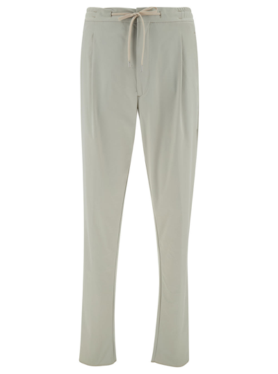 Shop Lardini Grey Loose Pants With Drawstring In Stretch Polyamide Man