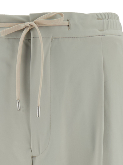Shop Lardini Grey Loose Pants With Drawstring In Stretch Polyamide Man