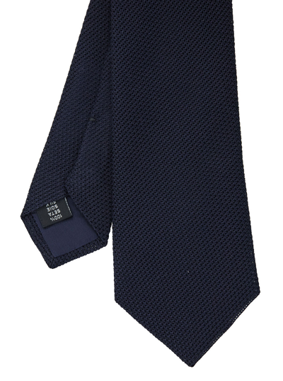 Shop Tagliatore Blue Tie In Silk Man