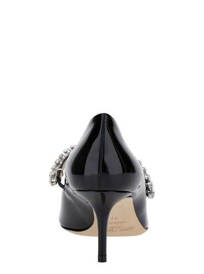 Shop Jimmy Choo Bing Pump Black Pumps With Crystal Strap In Patent Leather Woman