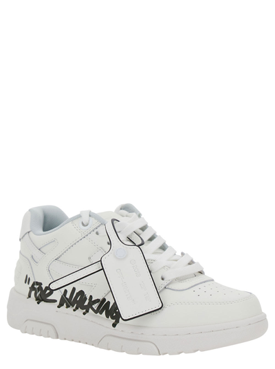 Shop Off-white Out Of Office For Walking White Low Top Sneakers In Leather Woman