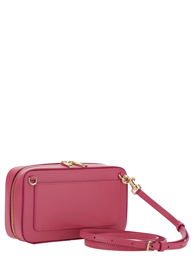 Shop Dolce & Gabbana Pink Shoulder Bag With Quilted Dg Logo In Leather Woman