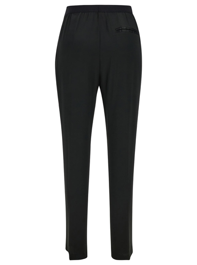 Shop Semicouture Philippa Black Pants With Elastic Waistband In Acetate Blend Woman