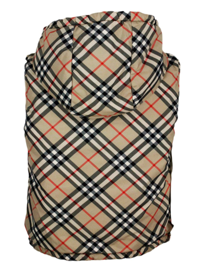 Shop Burberry Reversible Vest With Check Pattern, With Solid Color Quilted Interior In Beige