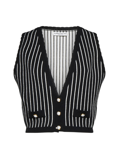 Shop Alessandra Rich Vest In Black-white