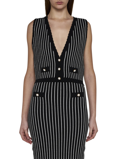 Shop Alessandra Rich Vest In Black-white