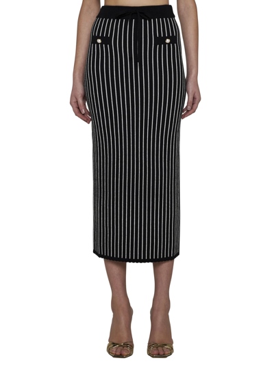 Shop Alessandra Rich Skirt In Black-white