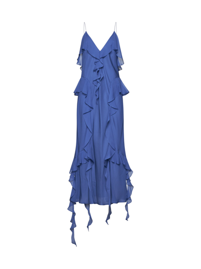 Shop Khaite Dress In Blue Iris