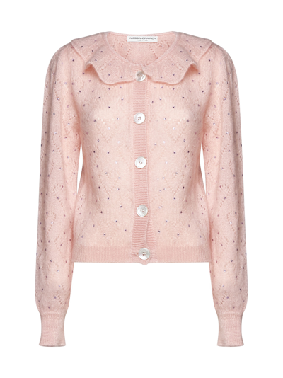 Shop Alessandra Rich Cardigan In Light Pink