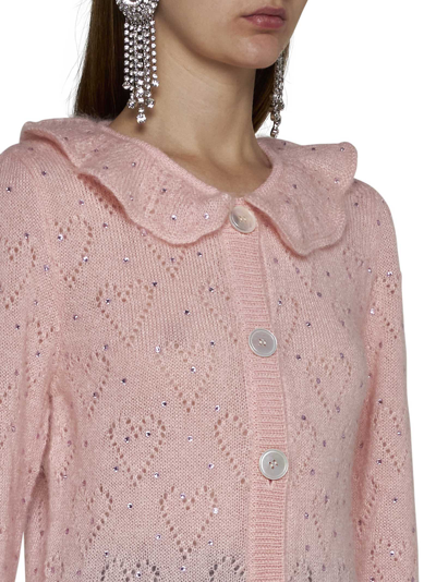 Shop Alessandra Rich Cardigan In Light Pink