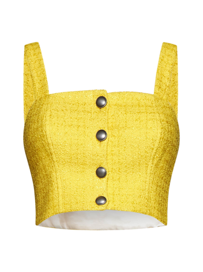 Shop Alessandra Rich Top In Yellow