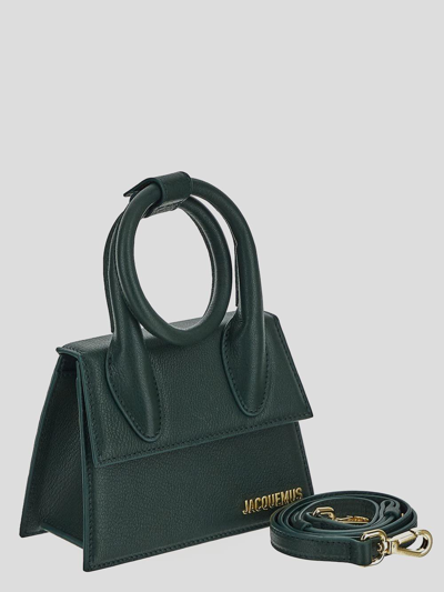 Shop Jacquemus Le Chiquito Noeud Leather Shoulder Bag In Green
