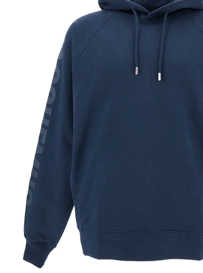 Jacquemus Relaxed Fit Cropped Hoodie With Raglan Sleeves In Blue