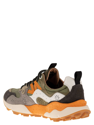Shop Flower Mountain Yamano 3 - Sneakers In Suede And Technical Fabric In Anthracite