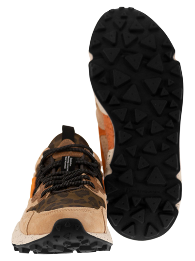 Flower Mountain Yamano 3 - Sneakers In Suede And Technical Fabric In Beige