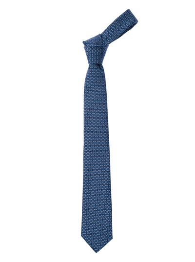 Shop Ferragamo Light Blue Tie With Gancini Jacquard In Silk Man