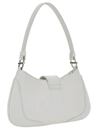 Shop Osoi Small Brocle White Shoulder Bag In Hammered Leather Woman
