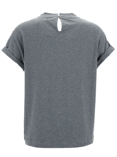 Shop Brunello Cucinelli T-shirt Jersey Rasato Stretch In Grey