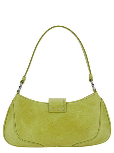 Shop Osoi Small Brocle Yellow Shoulder Bag In Hammered Leather Woman