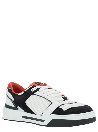 Shop Dolce & Gabbana Multicolor Low Top Sneakers With Logo Patch In Viscose Man