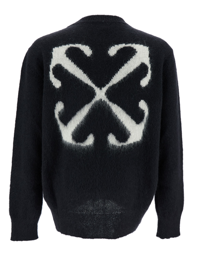 Shop Off-white Black Sweater With Arrow Motif In Mohair Man