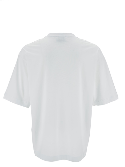 Shop Off-white White Crewneck T-shirt With Tonal Embroidery In Cotton Man