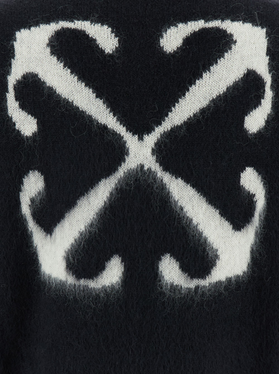 Shop Off-white Black Sweater With Arrow Motif In Mohair Man