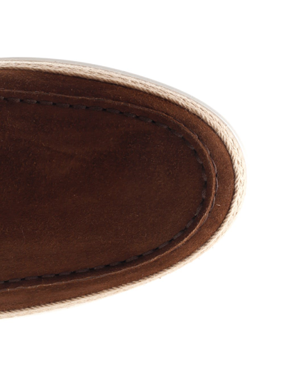 Shop Tod's Loafer In Soft Suede In Brown