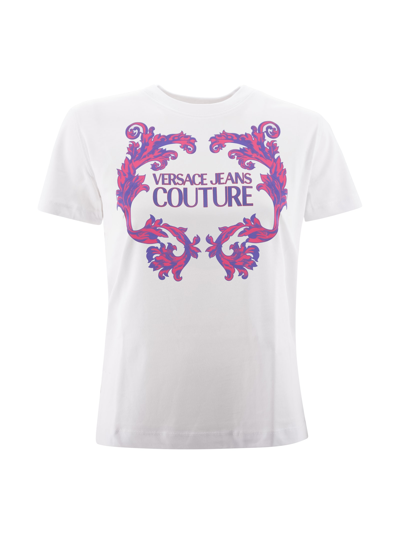 Shop Versace Jeans Couture Cotton T-shirt In White