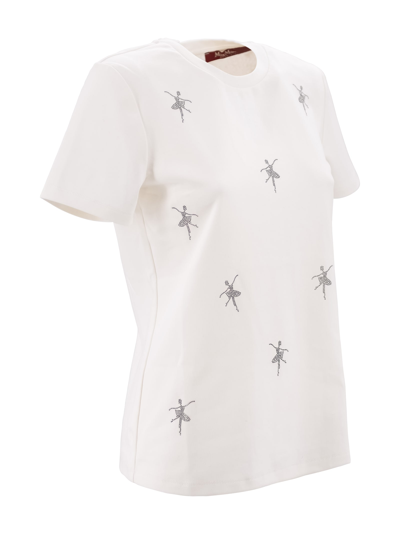 Shop Max Mara Jewel T-shirt In Bianco Seta