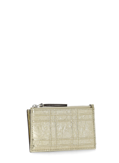 Shop Tory Burch Metallic Leather Card Holder In Golden