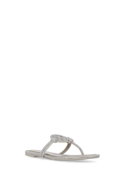 Shop Tory Burch Miller Knotted Pave Sandals In Grey
