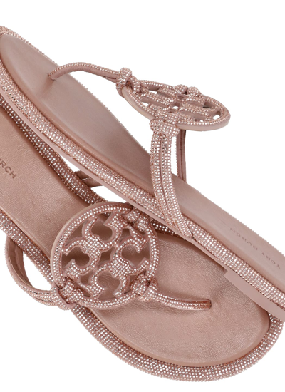 Shop Tory Burch Miller Knotted Pave Sandals In Pink