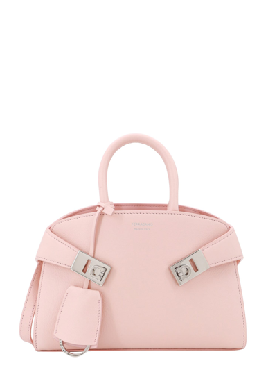 Shop Ferragamo Mini Hug Bag Handbag In Pink