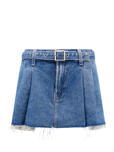 Shop Mother Nibbler Skirt In Blue
