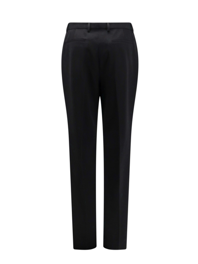 Saint Laurent Tuxedo Wool Trouser With Lateral Satin Bands In Black