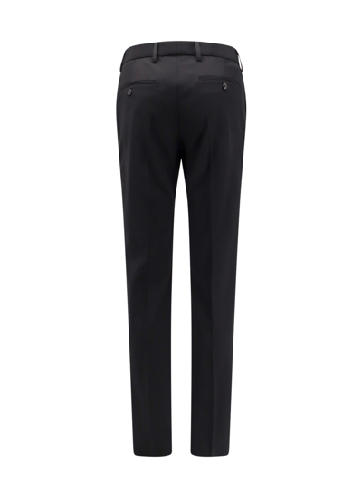Saint Laurent Men Tuxedo Wool Trouser With Satin Side Band In Black