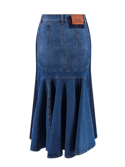 Shop Alexander Mcqueen Skirt In Blue