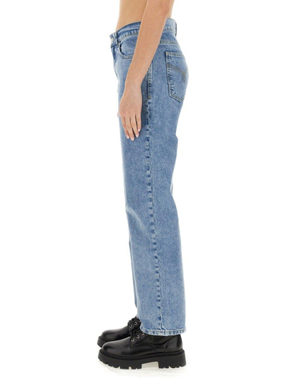 Shop M05ch1n0 Jeans Jeans Straight Leg Boyfriend Jeans In Stone Washed