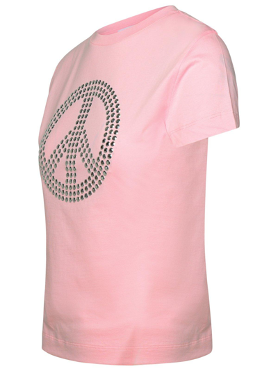 Shop M05ch1n0 Jeans Jeans Peace Sign-motif Crewneck T-shirt In Pink