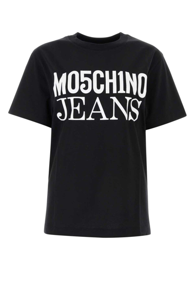 Shop M05ch1n0 Jeans Logo-printed Crewneck T-shirt In Black