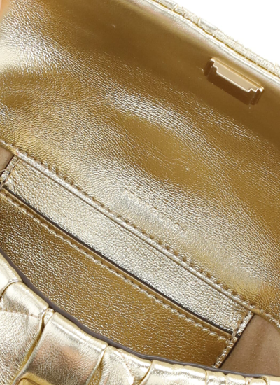 Shop Tory Burch Kira Metallic Diamond Shoulder Bag In Golden