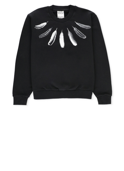 Shop Marcelo Burlon County Of Milan Wind Feathers Sweatshirt In Black