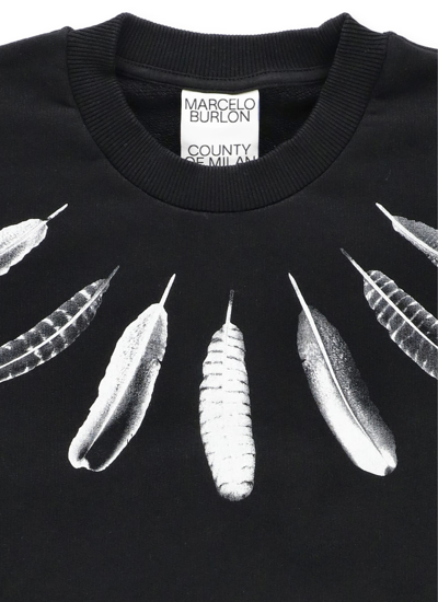 Shop Marcelo Burlon County Of Milan Wind Feathers Sweatshirt In Black